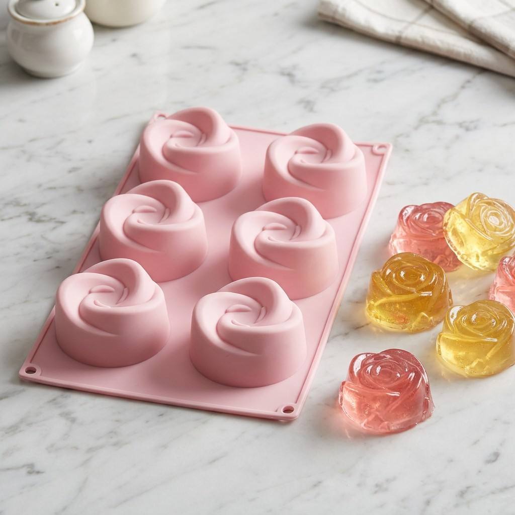 Eco Soap - Gıda Sınıfı 6 Bölmeli Gül Çiçeği