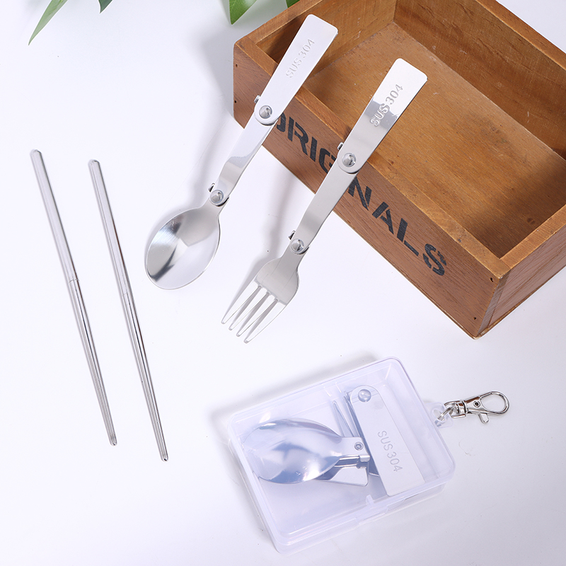 Bamboo Cutlery - 1 adet/3 adet paslanmaz çelik taşınabilir