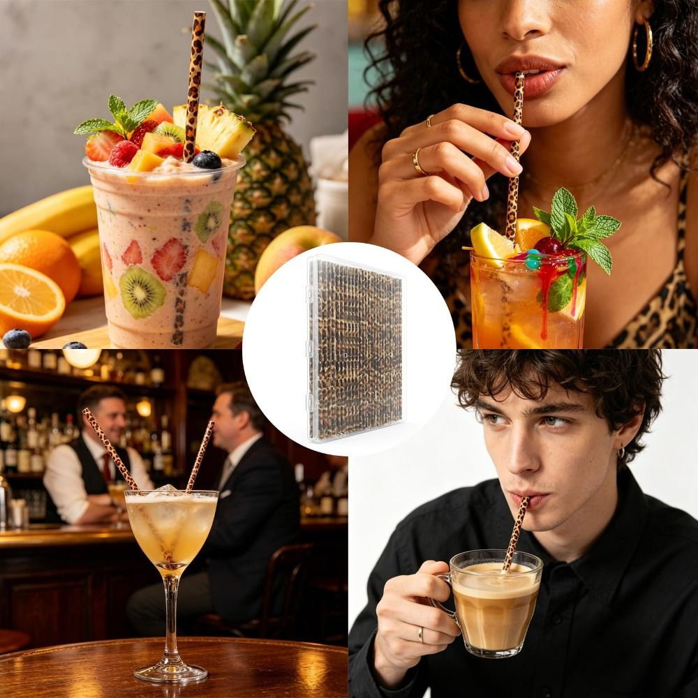 Trendy Leopar Desenli Pipetler - Reusable Straw incelemesi ve fiyatı