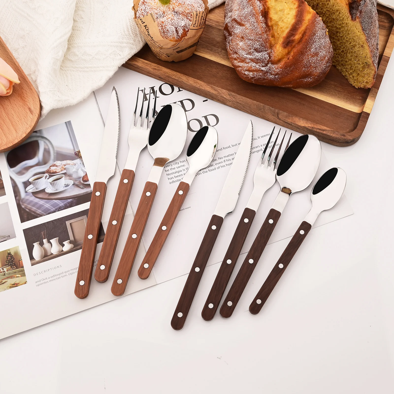 5/20 adet taklit ahşap gümüş y - Bamboo Cutlery incelemesi ve fiyatı